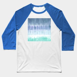 Light Blue Ombre Tie-Dye Stripes Baseball T-Shirt